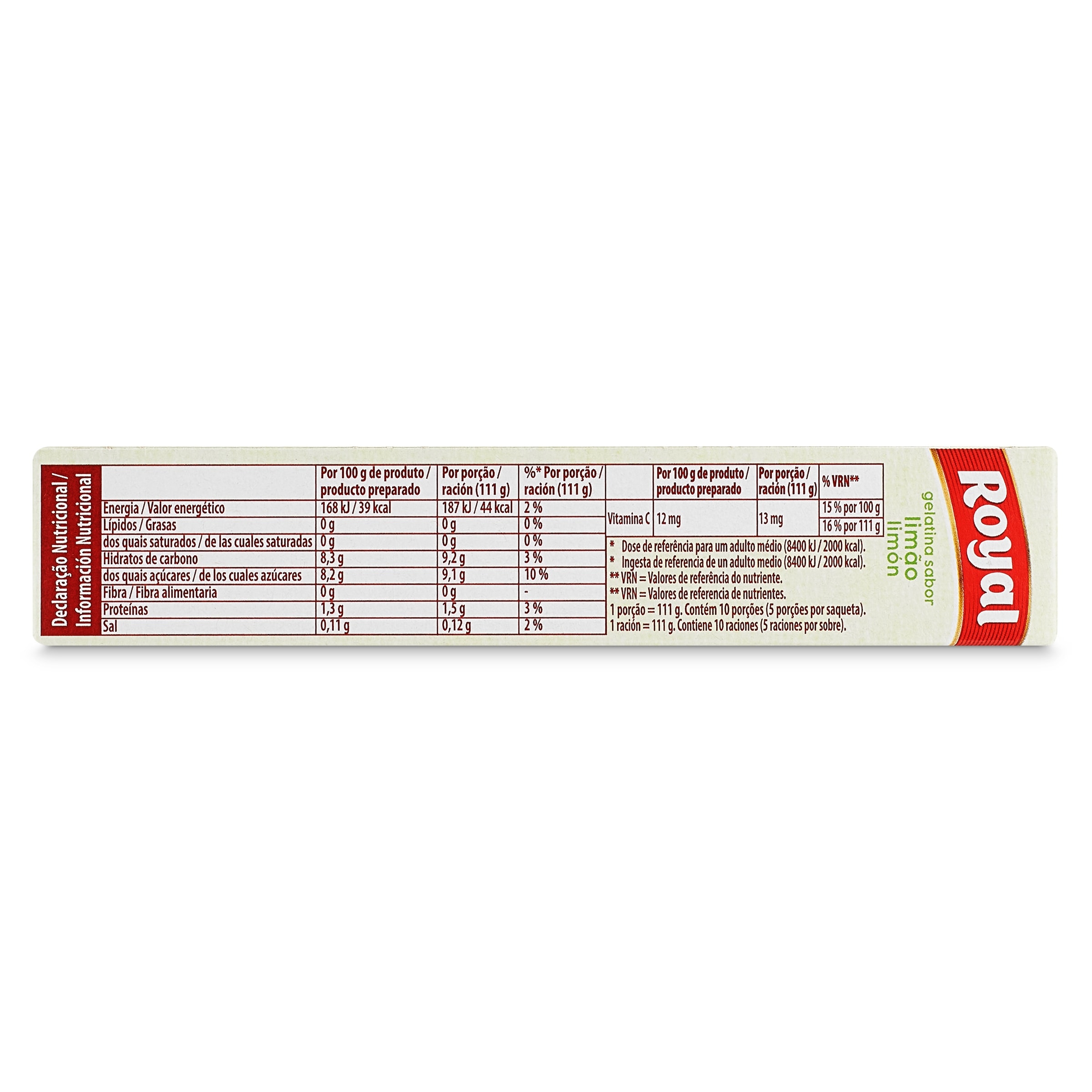 Gelatina sabor limón Royal 114 g