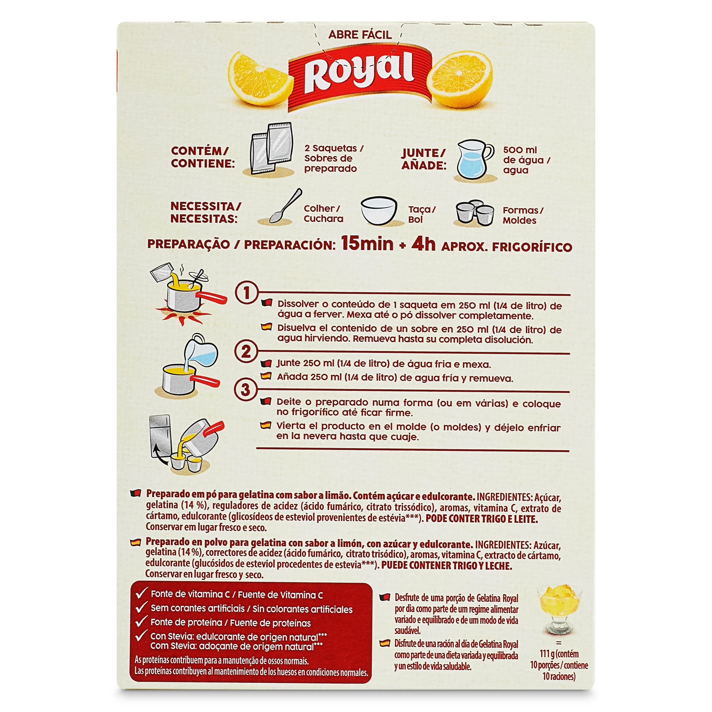 Gelatina sabor limón Royal 114 g