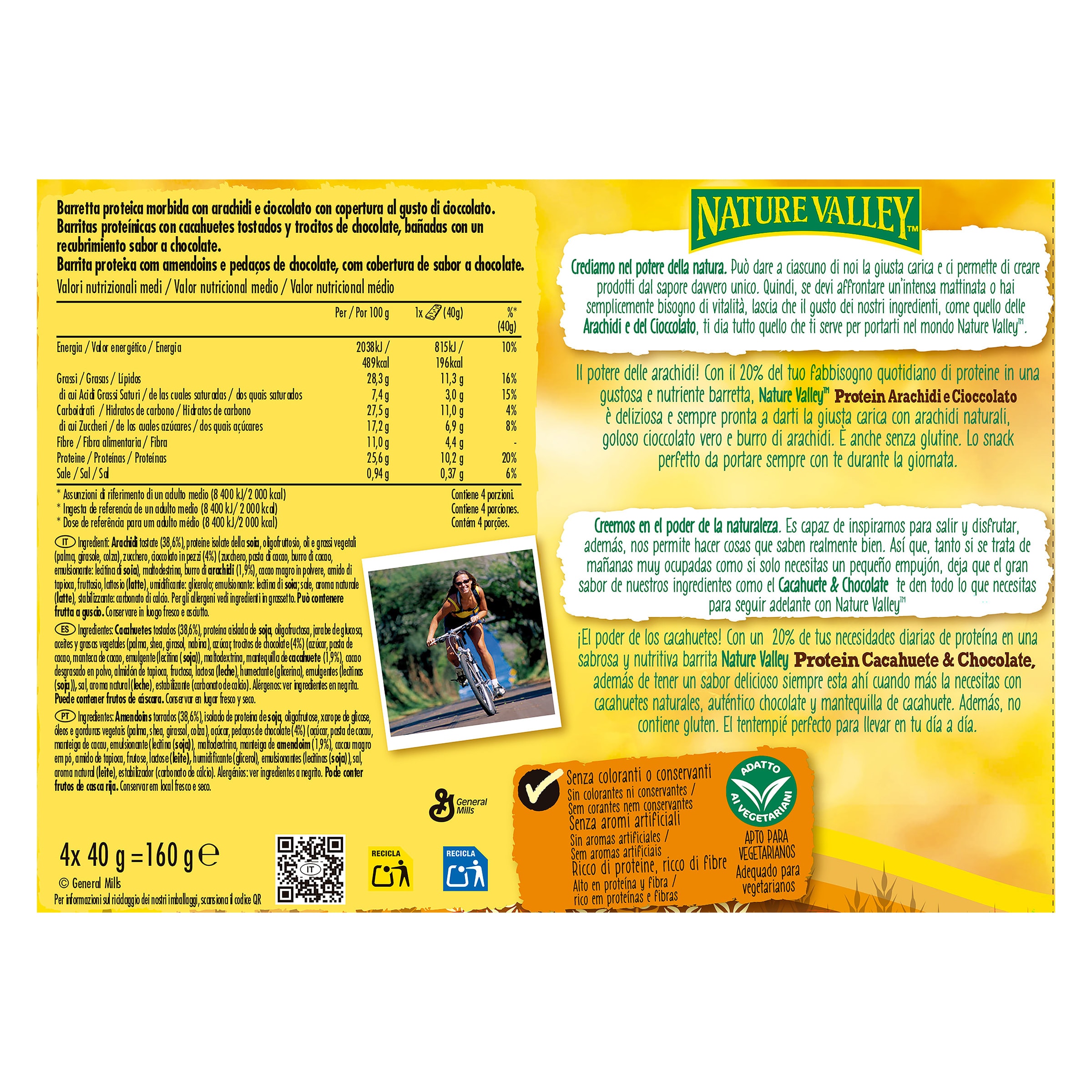 Barritas proteicas de cacahuete y chocolate Nature Valley 160 g