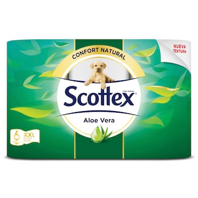 Papel higiénico aloe vera Scottex bolsa 6 unidades-0