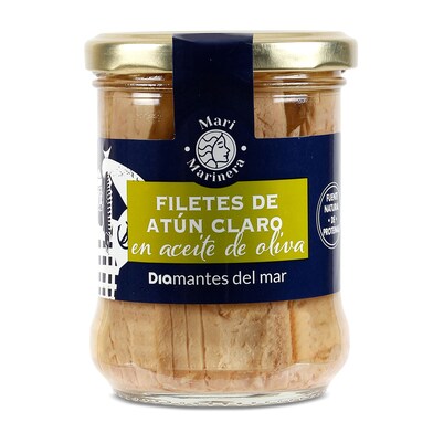 Filetes de atún claro en aceite de oliva Mari Marinera frasco 140 g-1 Filetes de atún claro en aceite de oliva Mari Marinera frasco 140 g-1