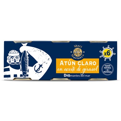 Atún claro en aceite de girasol Mari Marinera lata 6 x 70 g-1 Atún claro en aceite de girasol Mari Marinera lata 6 x 70 g-1