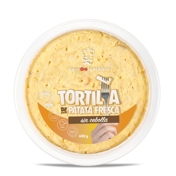 Tortilla De Patatas Sin Cebolla Al Punto Bandeja 600 Gr.