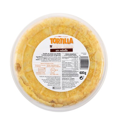 Tortilla de patatas sin cebolla Al Punto bandeja 600 g-1 Tortilla de patatas sin cebolla Al Punto bandeja 600 g-1