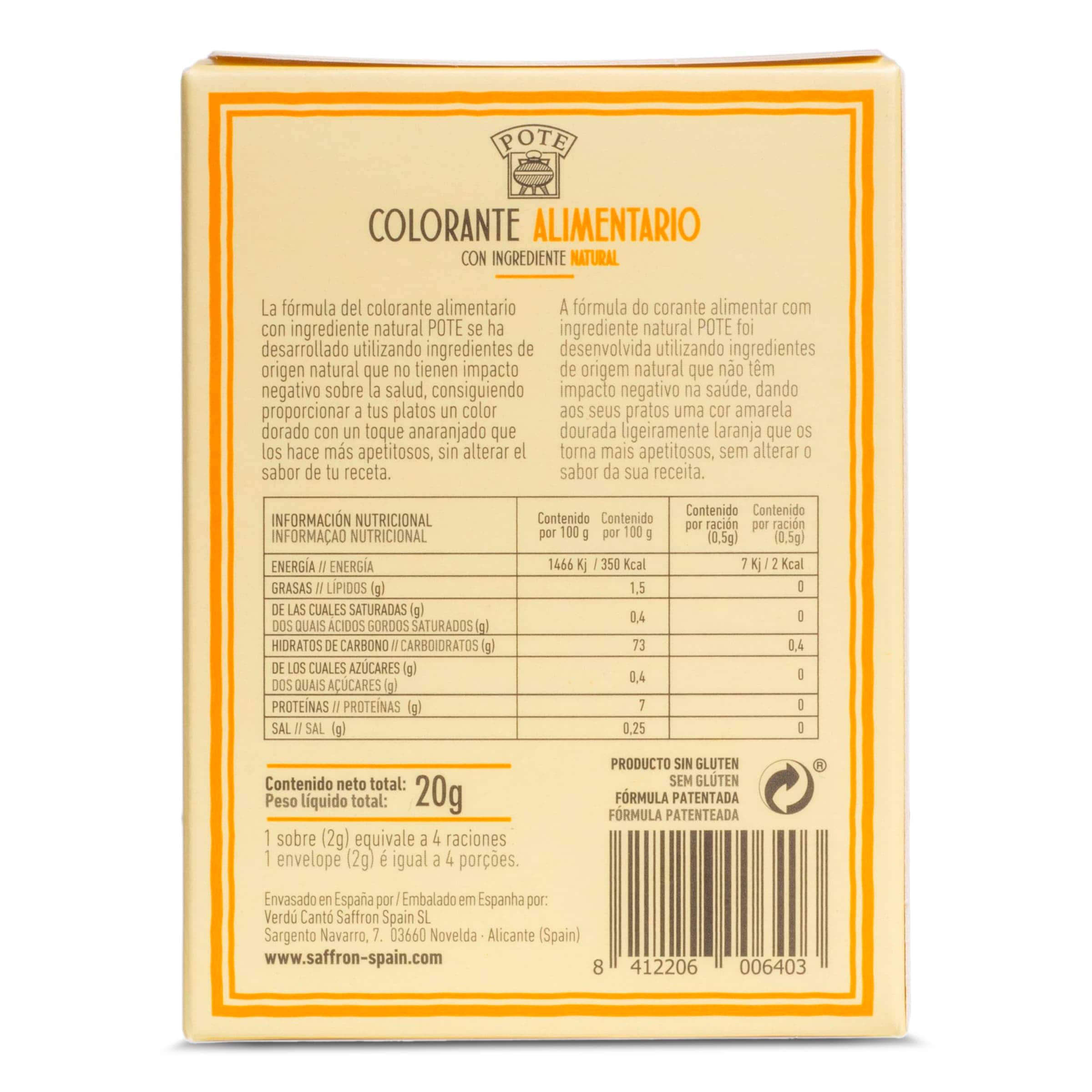 Colorante natural Pote 20 g