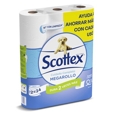 Papel higiénico megarrollo Scottex bolsa 12 unidades-0