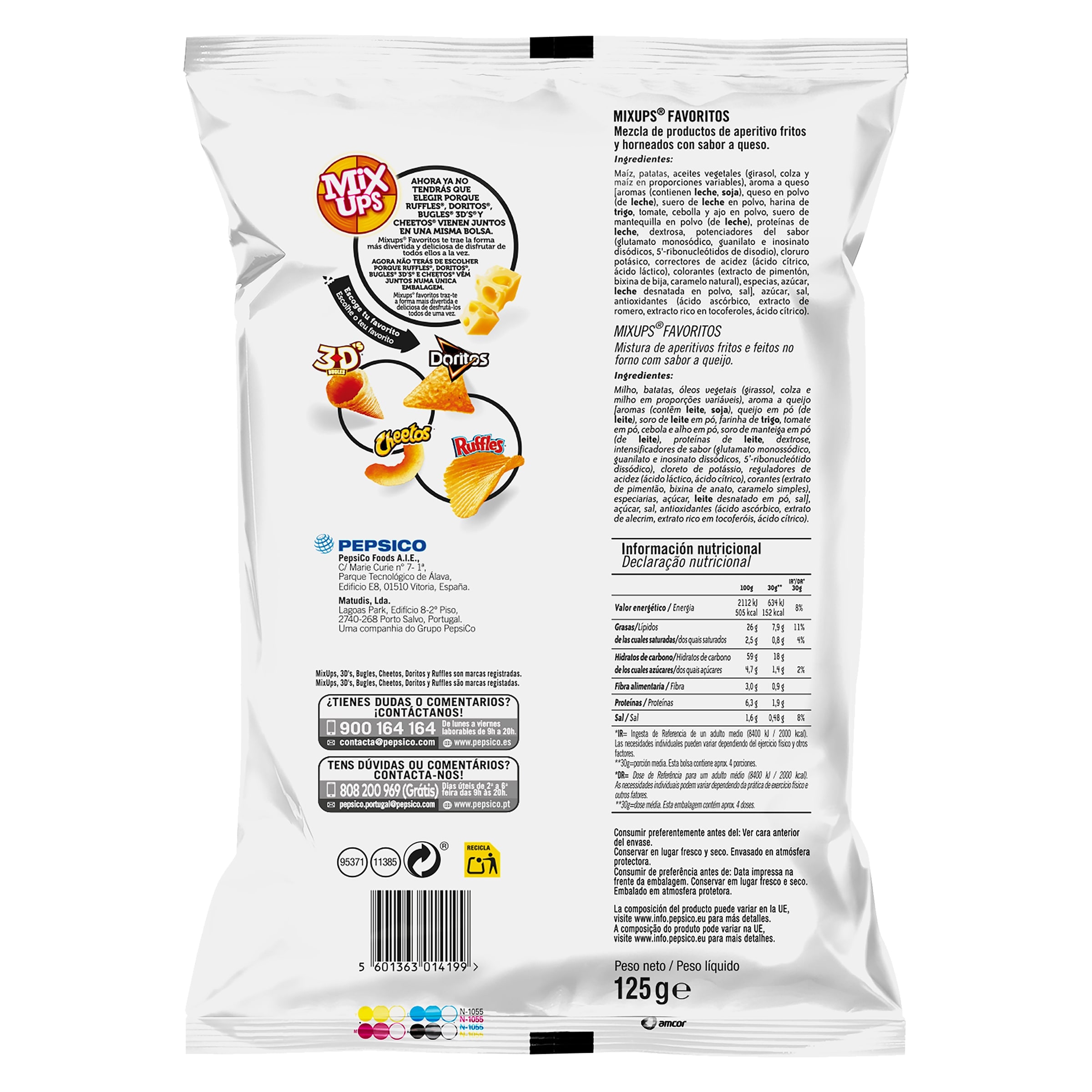 Mix Ups snacks sabor queso 125 g