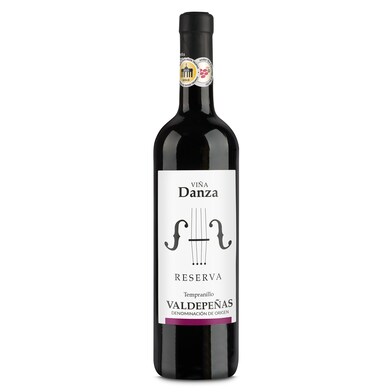 Vino tinto reserva D.O. Valdepeñas Viña Danza botella 75 cl-0