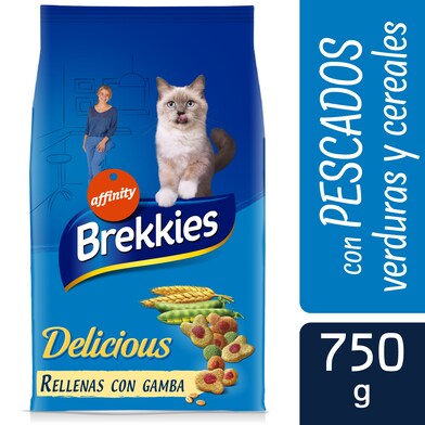 Alimento para gatos con pescado y verdura Brekkies Delicious bolsa 750 g-0 Alimento para gatos con pescado y verdura Brekkies Delicious bolsa 750 g-0
