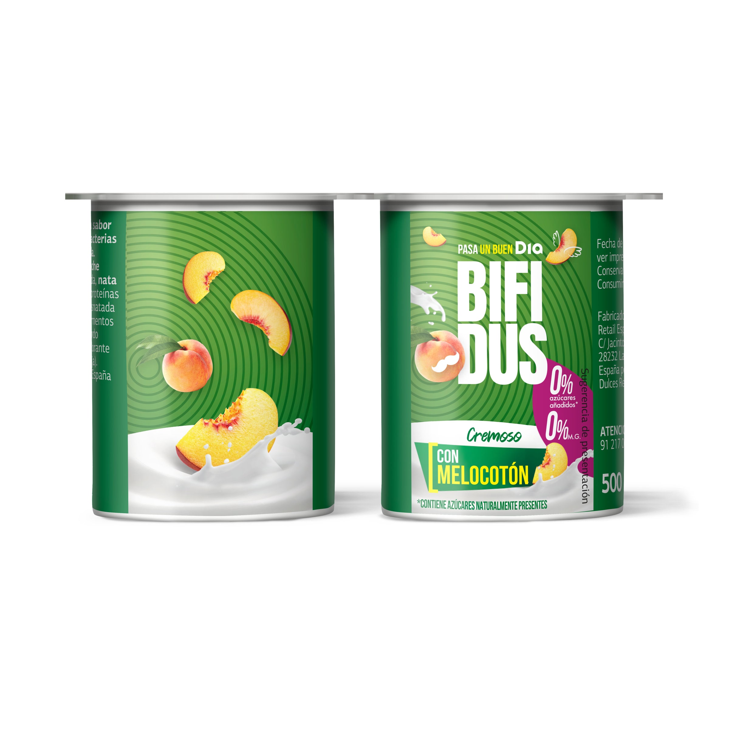 Bífidus con melocotón doble 0% Dia 4 x 125 g
