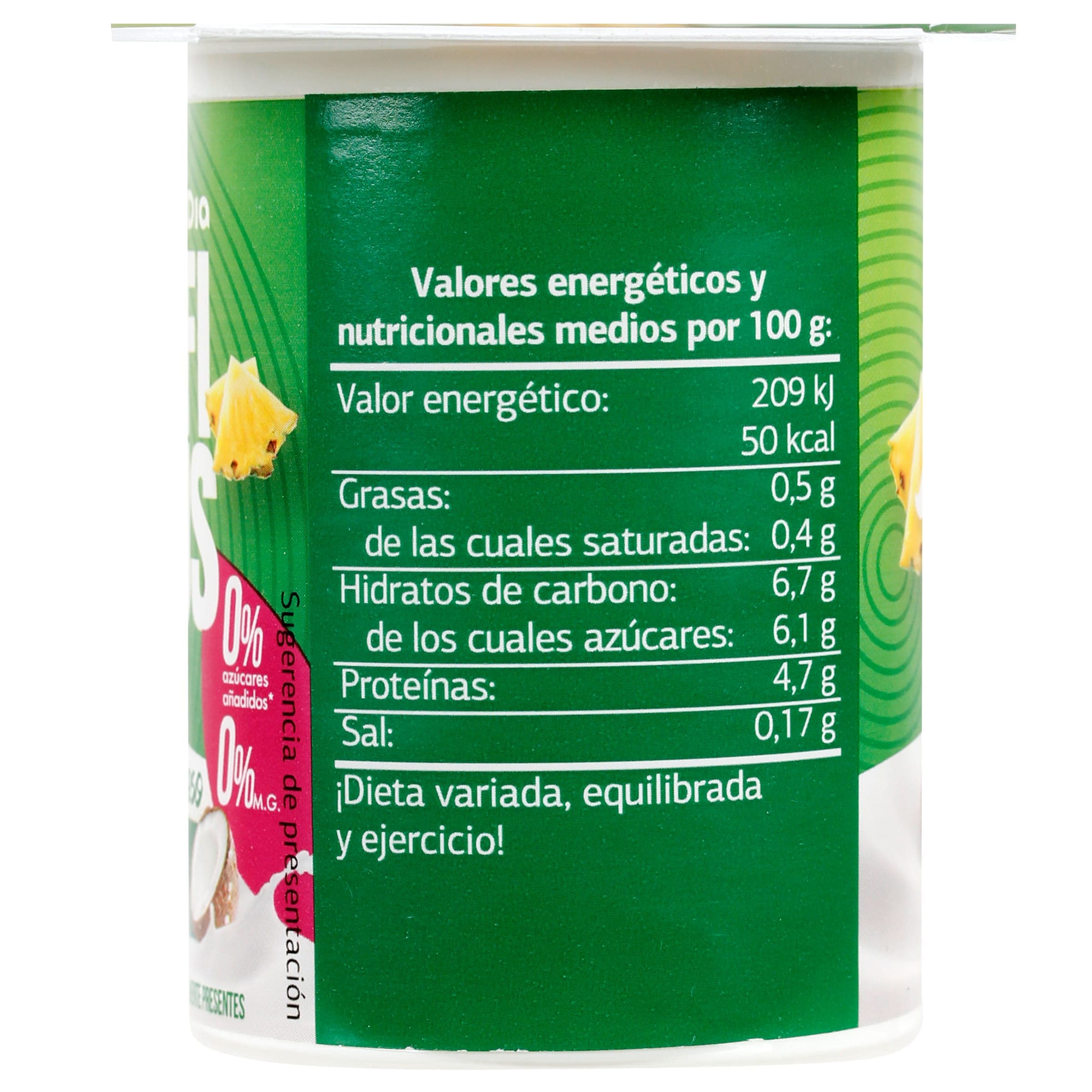 Bífidus con piña y coco doble 0% Dia 4 x 125 g