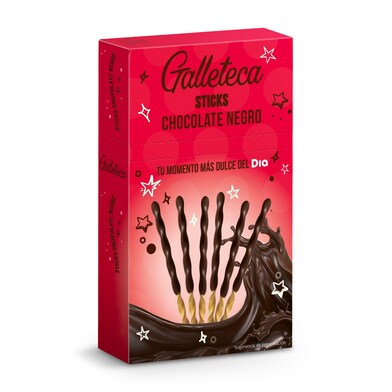 Palitos de galleta recubiertos de chocolate negro Galleteca de Dia caja 75 g-0