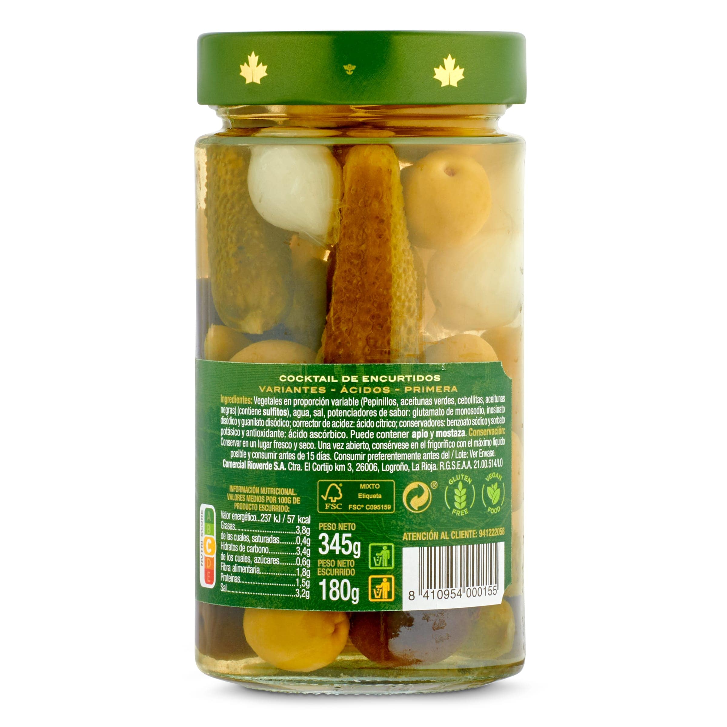 Cocktail de encurtidos Rioverde 180 g