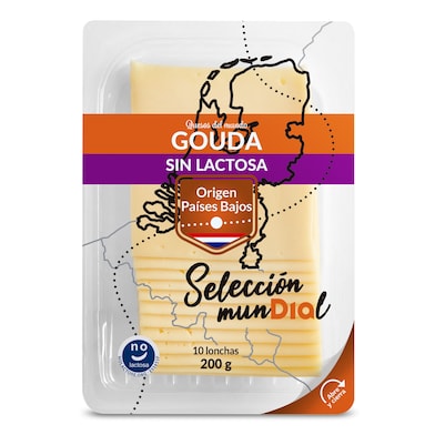 Queso gouda sin lactosa SELECCION MUNDIAL  SOBRE 200 GR-0