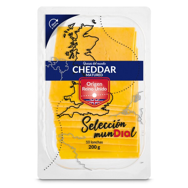 Queso Cheddar Irlandés Lonchas Dia Selección Mundial 200 Gr.