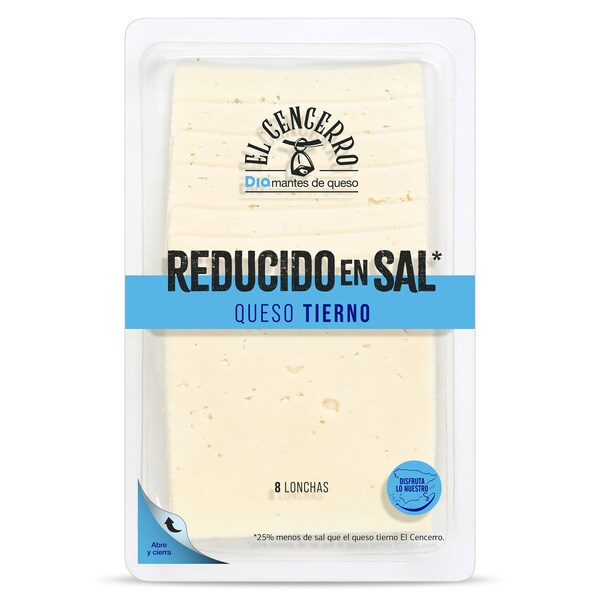Queso Tierno Redc. Sal Lonchas Dia El Cencerro Envase 160Gr.