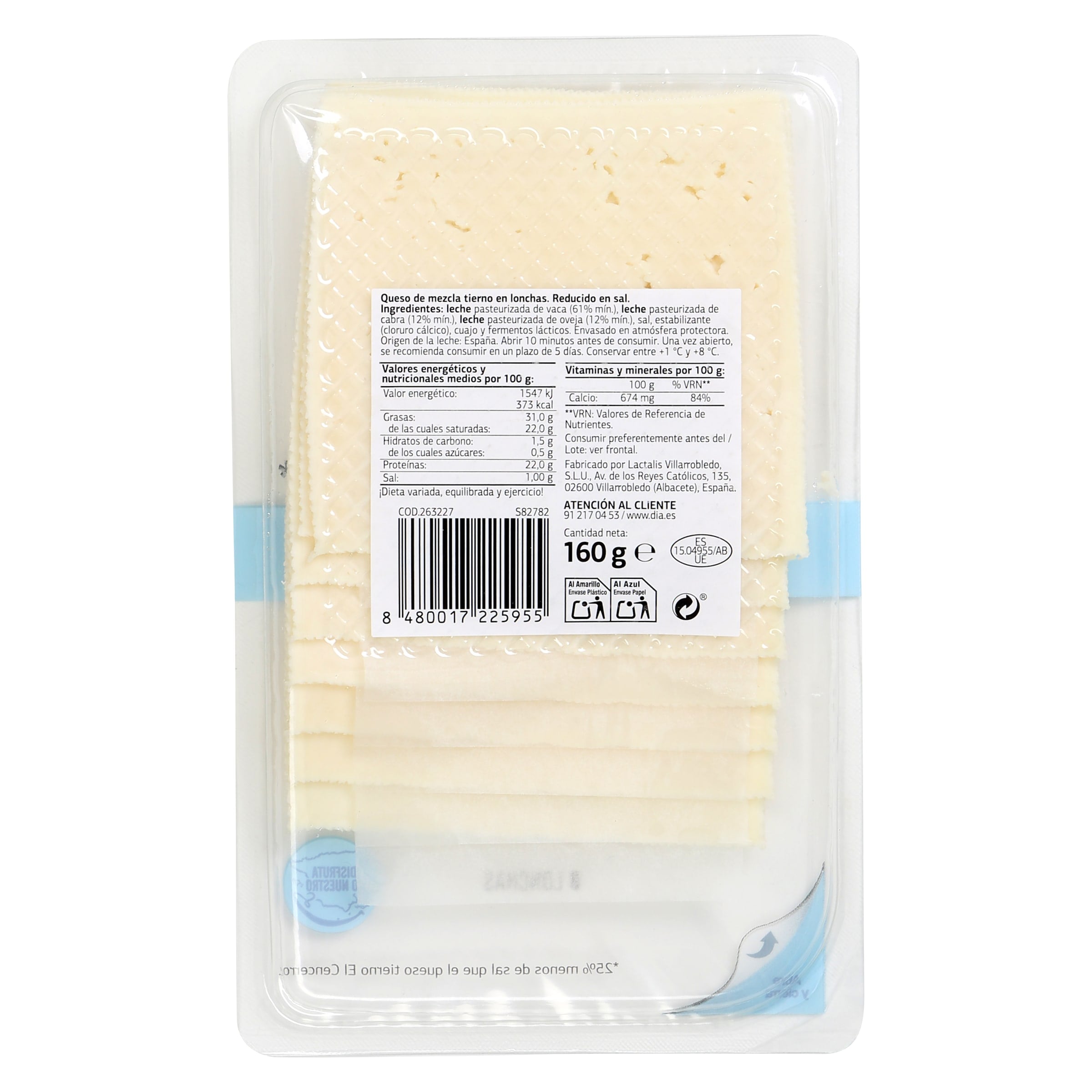 Queso tierno reducido en sal Dia El Cencerro 160 g