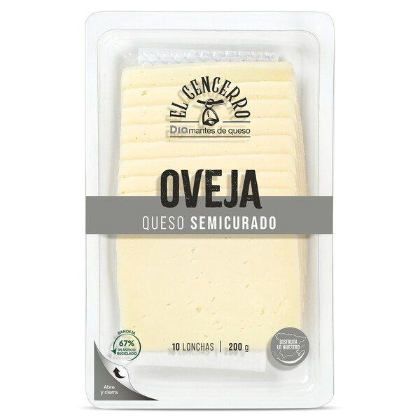 Queso Oveja Semicurado Lonchas Dia El Cencerro Envase 200Gr.