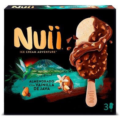 Helado bombón almendrado con vainilla de java 3 unidades Nuii caja 201 g-0 Helado bombón almendrado con vainilla de java 3 unidades Nuii caja 201 g-0