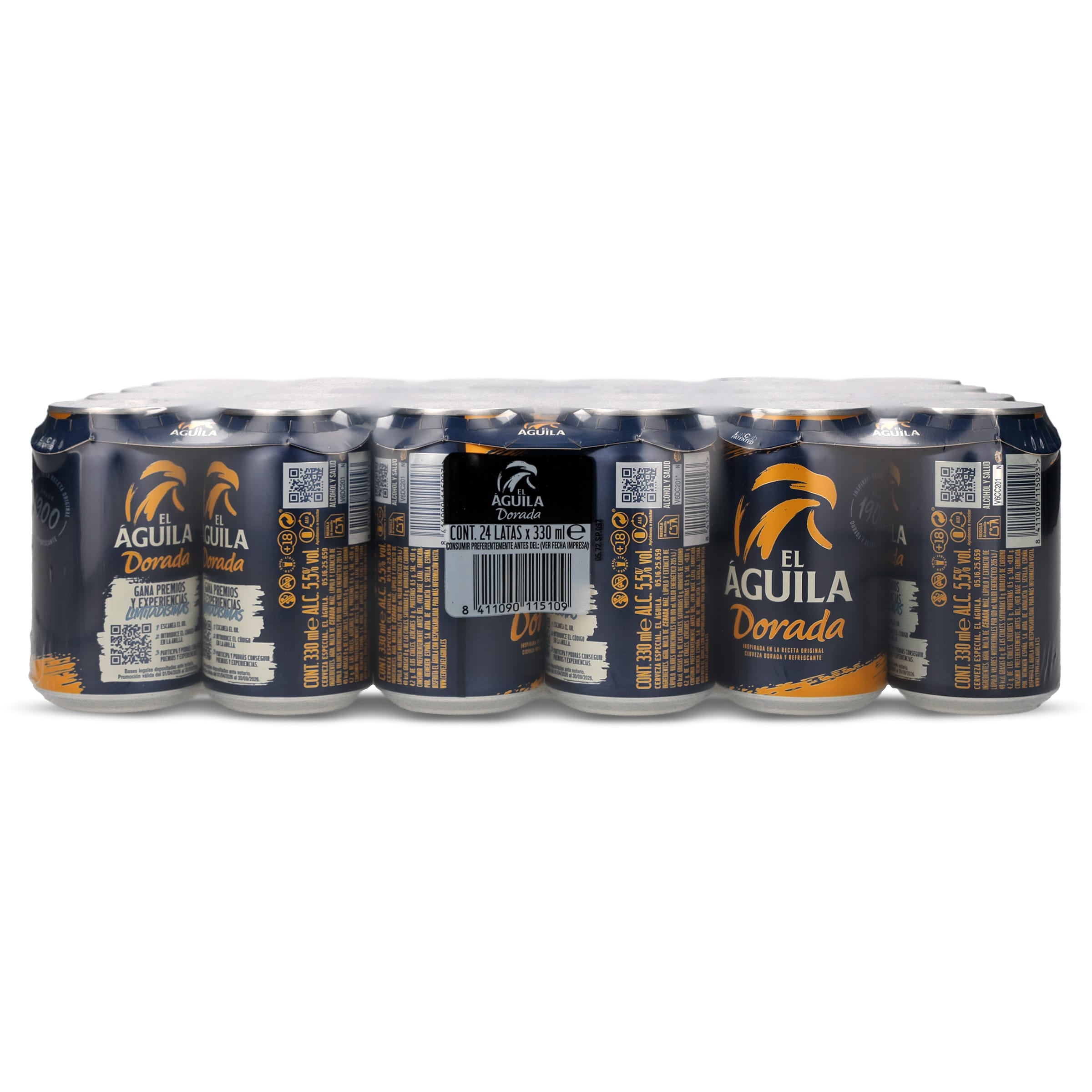 Cerveza rubia dorada El aguila pack 24 x 33 cl