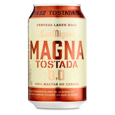 Cerveza roja 0,0 % alcohol San Miguel Magna lata 33 cl-0