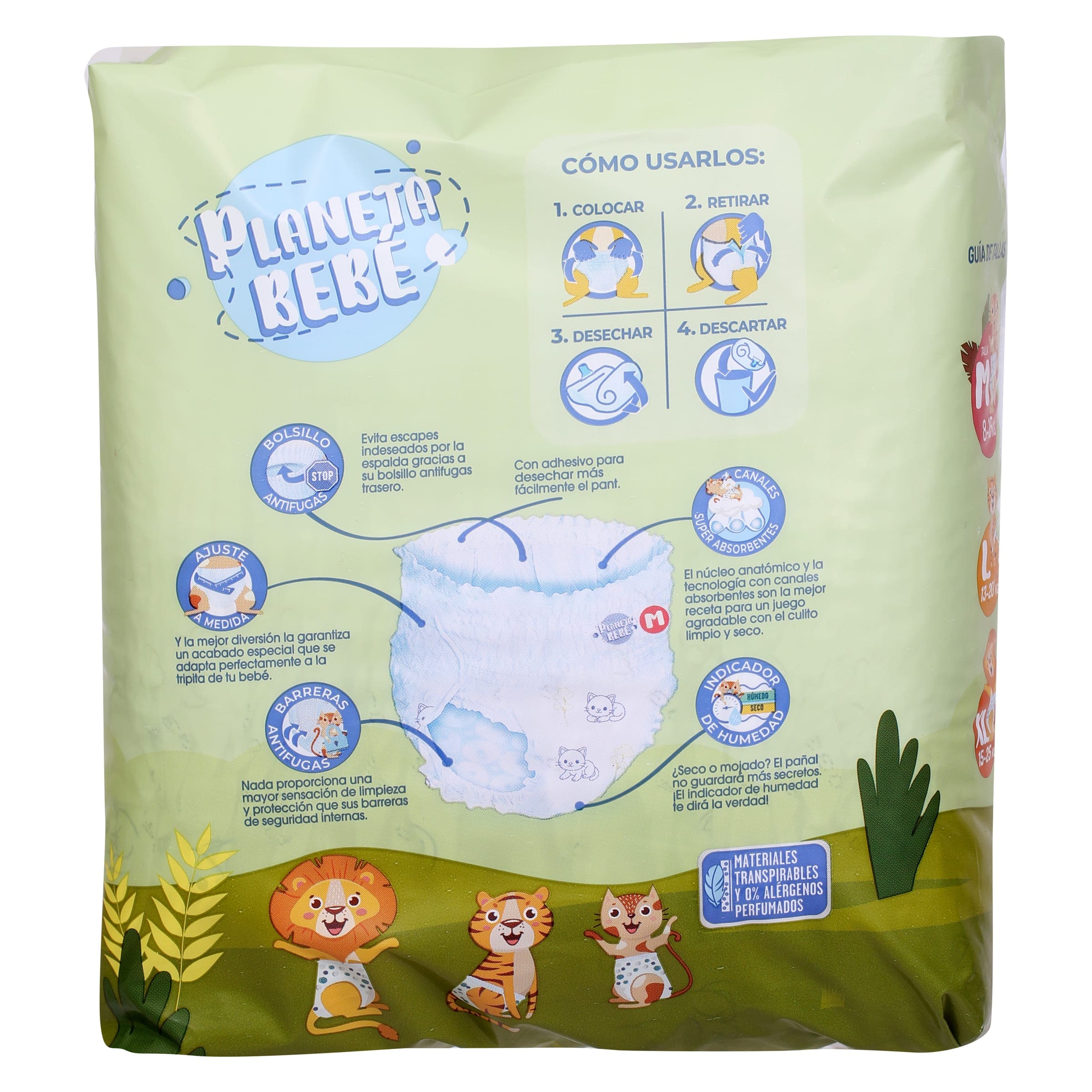 Pañales 8-15 kg talla M Dia Planeta Bebé 22 unidades