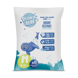 Pañales de agua bañador talla M 13-20 kg Dia Planeta Bebé 6 unidades
