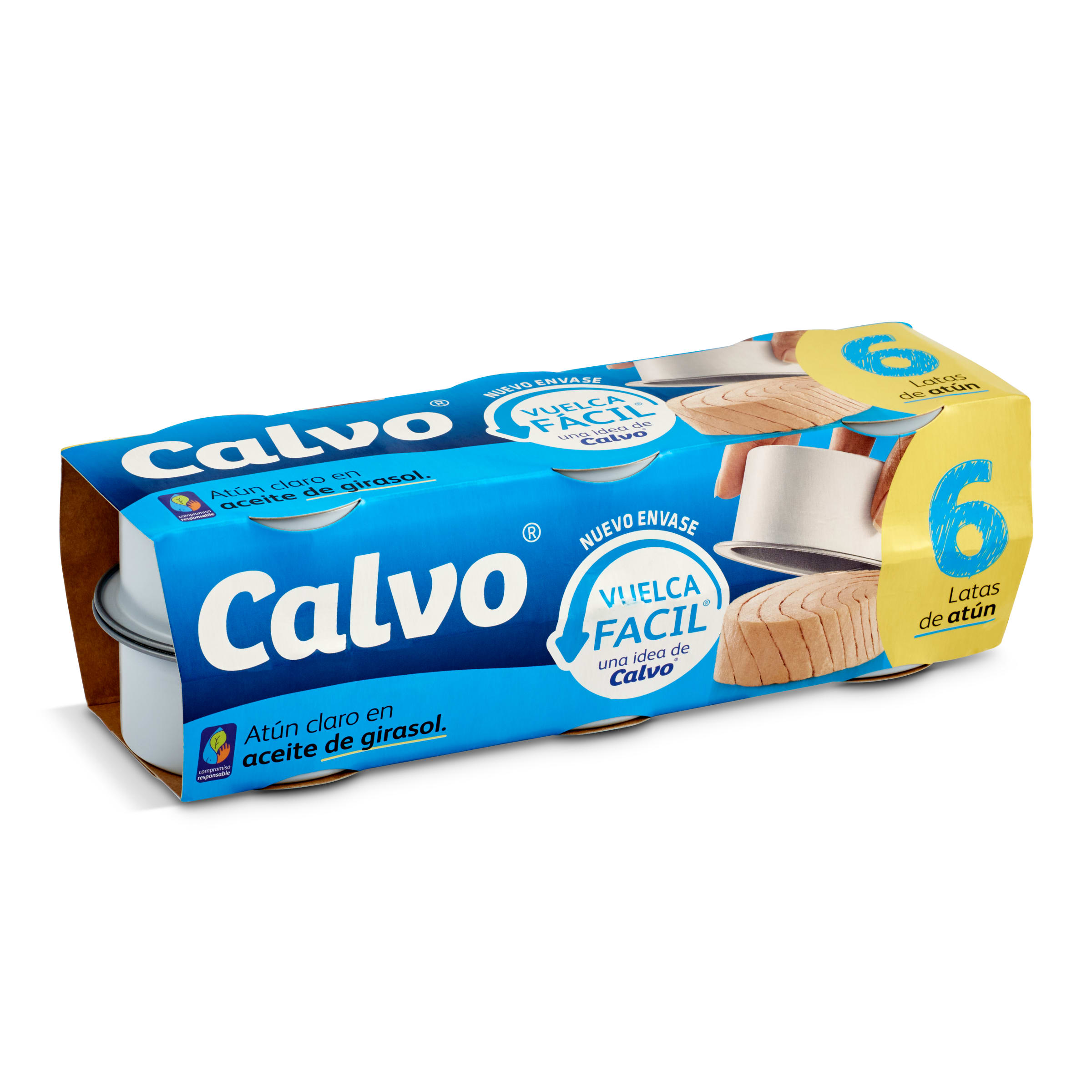 Atún claro en aceite de girasol Calvo lata 6 x 52 g