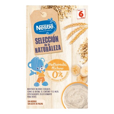 Papilla multicereales plátano selección de la naturaleza Nestlé caja 330 g-0