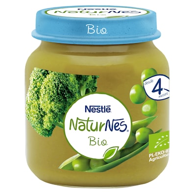 Puré de guisantes y brócoli bio Nestlé Naturnes frasco 125 g-0