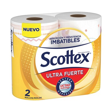 Papel de cocina ultra fuerte Scottex bolsa 2 unidades-0