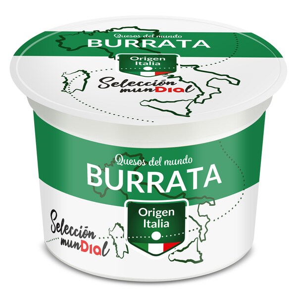Queso Burrata Dia Selección Mundial Tarrina 150 Gr.