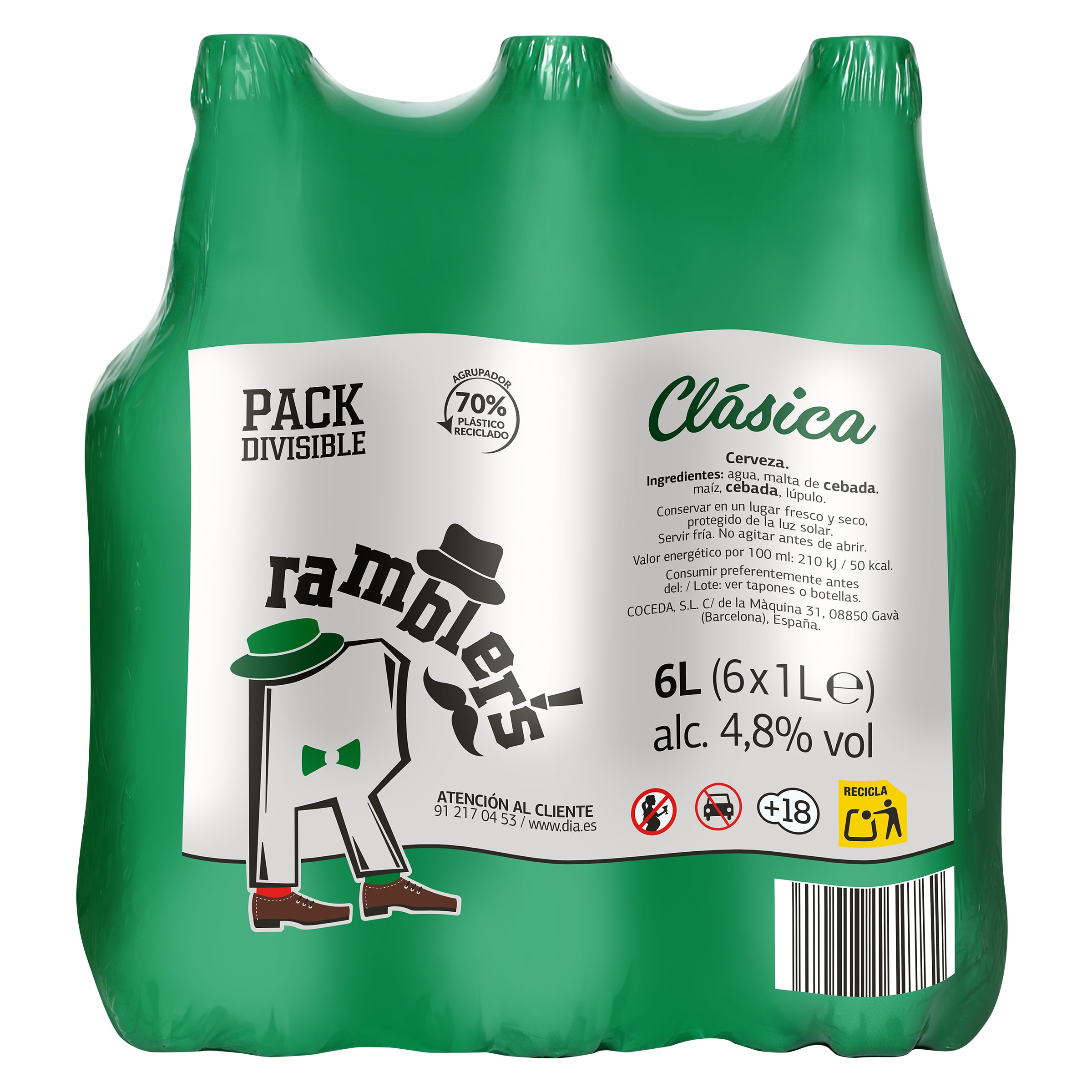 Cerveza clásica Dia Ramblers pack 6 x 1 L