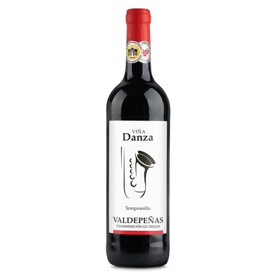 Vino tinto joven D.O. Valdepeñas Viña Danza botella 75 cl-0