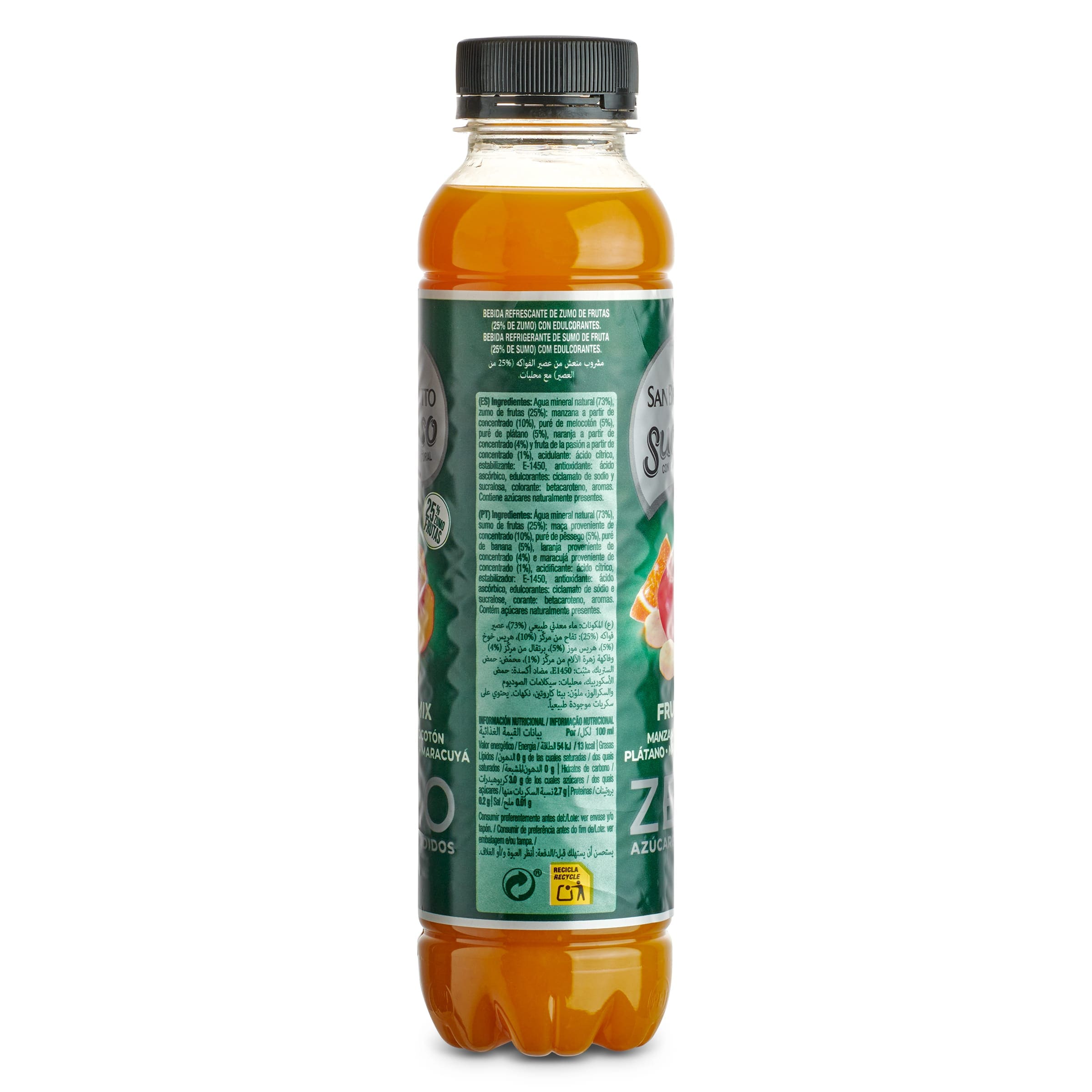 Refresco de mix de frutas zero sin gas San Benedetto 400 ml