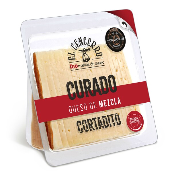 Queso Curado Cortado Dia El Cencerro Cuña 250 Gr.
