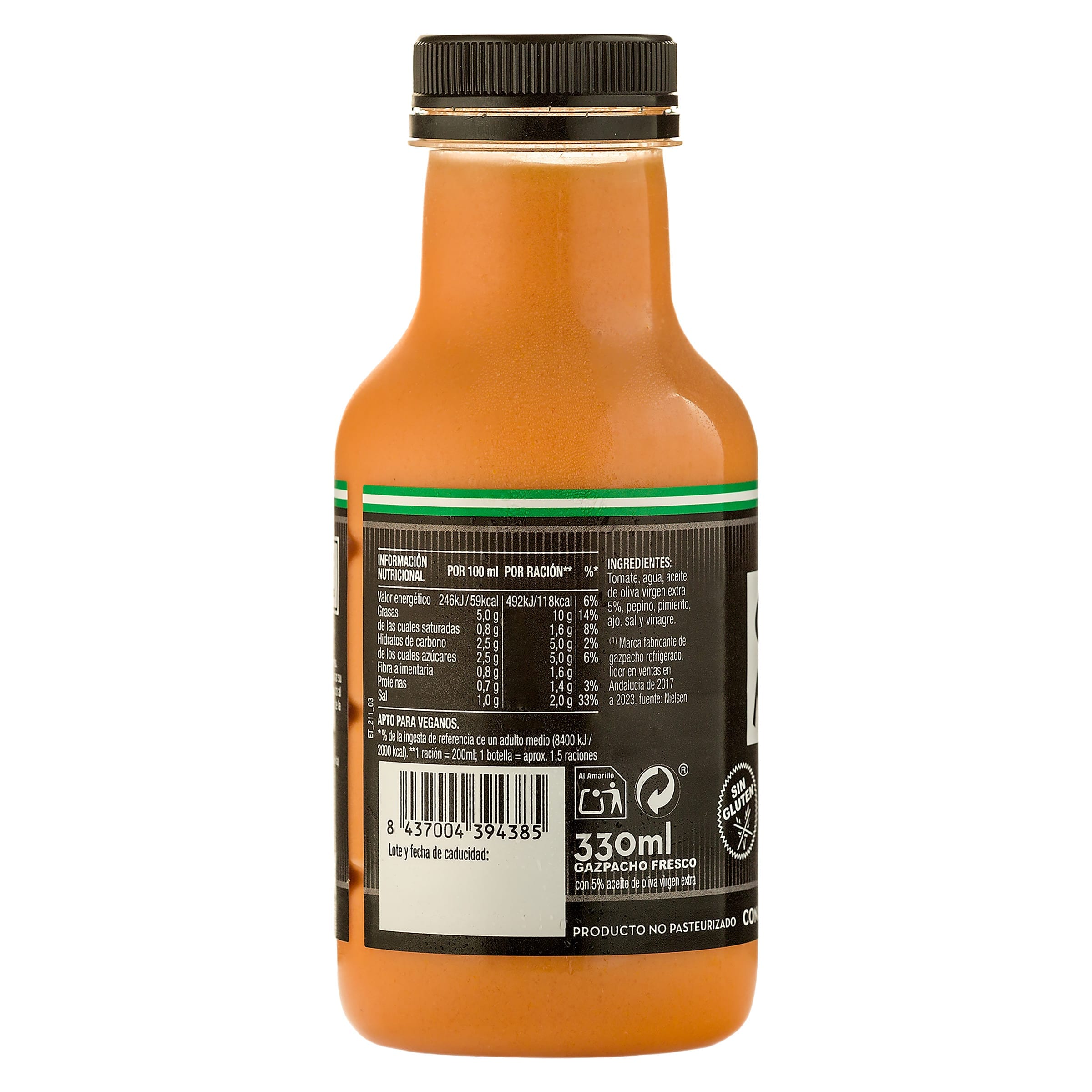 Gazpacho fresco sin gluten García Millán 330 ml