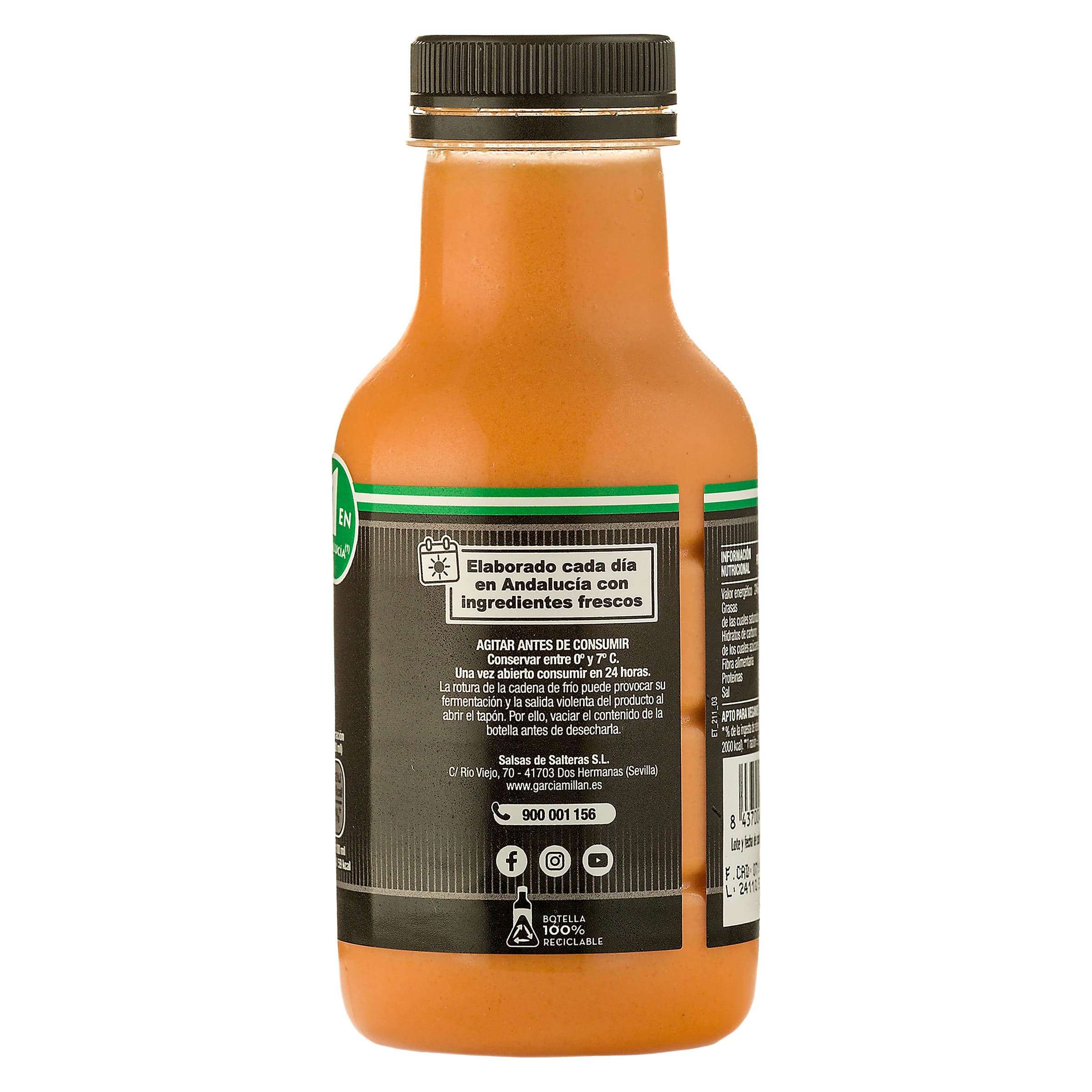 Gazpacho fresco sin gluten García Millán 330 ml