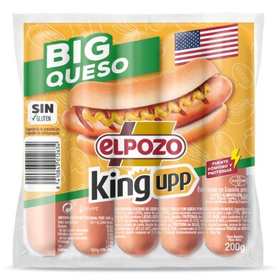 Salchichas big queso Elpozo King upp bolsa 200 g-0 Salchichas big queso Elpozo King upp bolsa 200 g-0