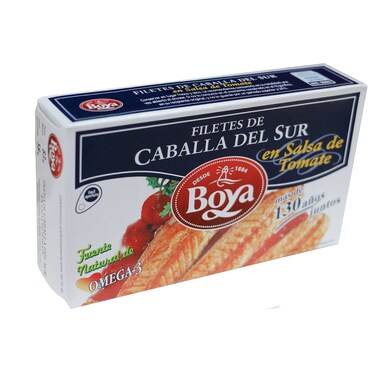 Filetes de caballa del sur en salsa de tomate Boya lata 58 g-0 Filetes de caballa del sur en salsa de tomate Boya lata 58 g-0
