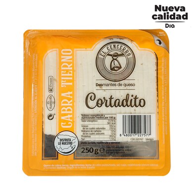 Queso tierno de cabra cortado El Cencerro de Dia 250 g-0 Queso tierno de cabra cortado El Cencerro de Dia 250 g-0