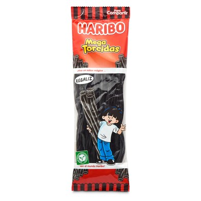 Regaliz negro mega torcidas Haribo bolsa 200 g-0 Regaliz negro mega torcidas Haribo bolsa 200 g-0