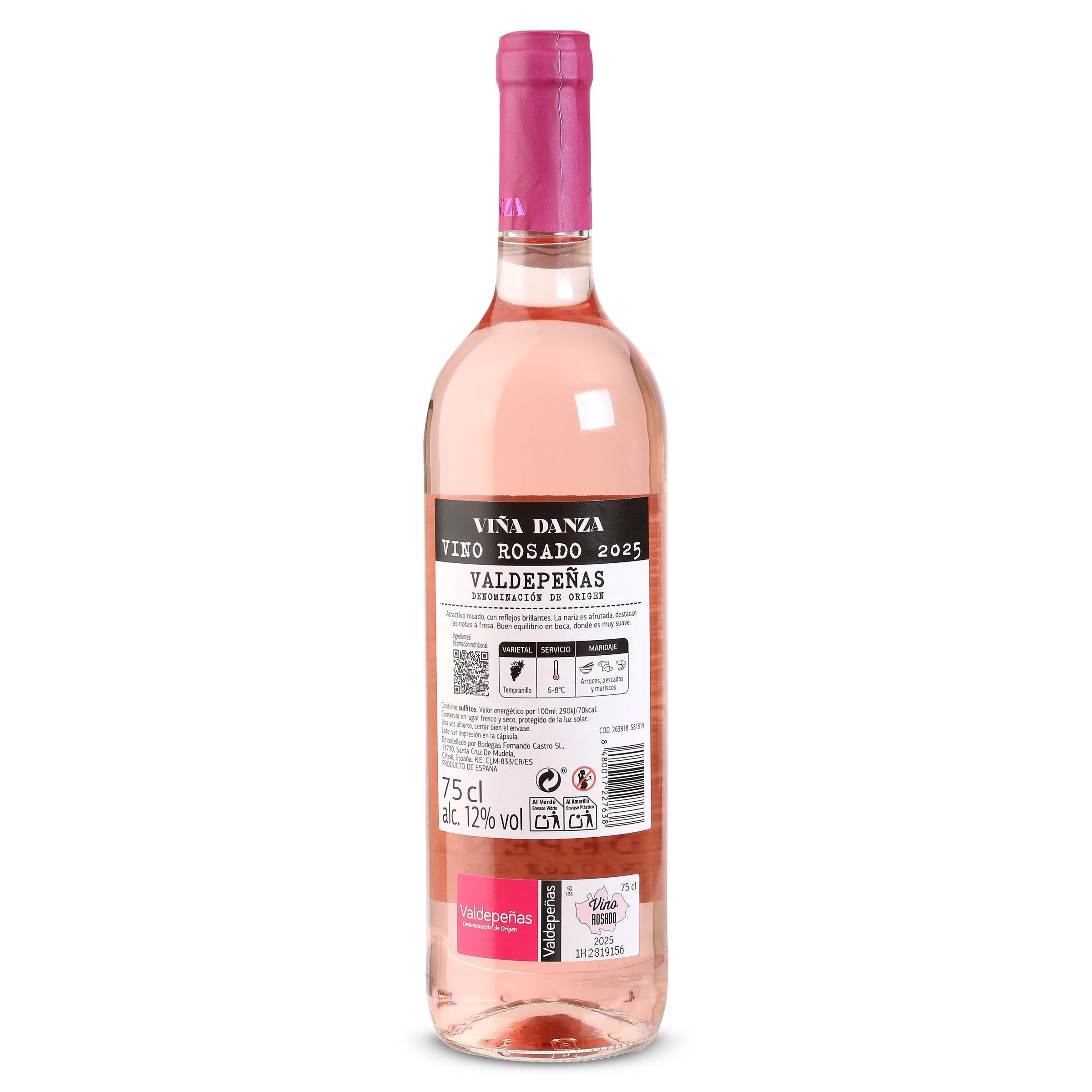 Vino rosado D.O. Valdepeñas Viña Danza 75 cl