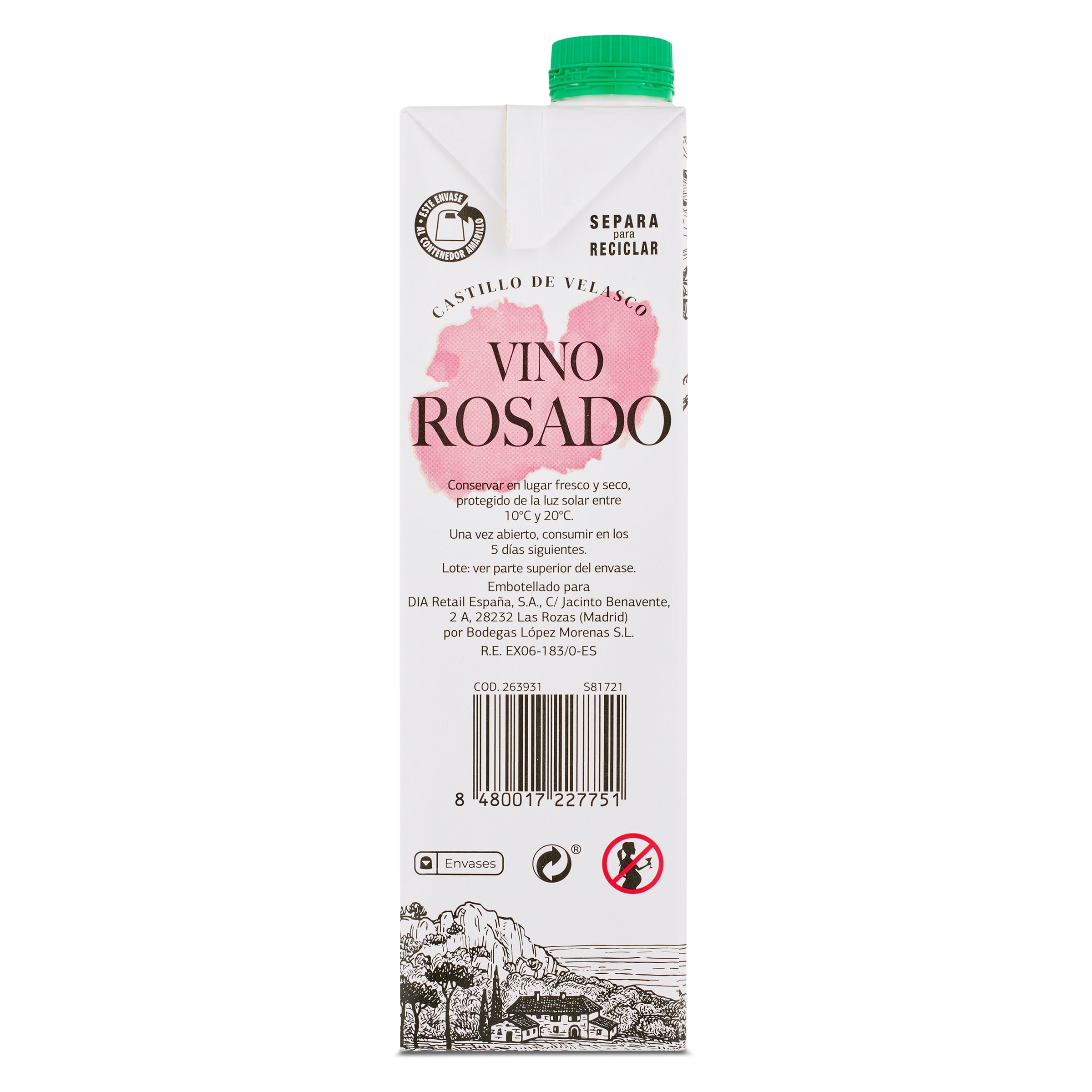 Vino rosado Castillo de Velasco 1 L