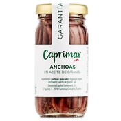 Anchoas en aceite de girasol Caprimar frasco 52 g