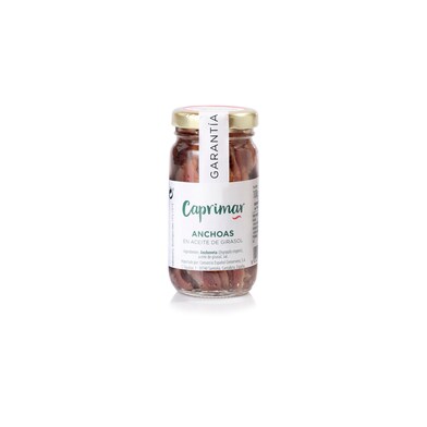 Anchoas en aceite de girasol Caprimar frasco 52 g-0 Anchoas en aceite de girasol Caprimar frasco 52 g-0