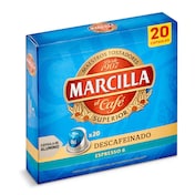 Café en cápsulas espresso descafeinado Marcilla caja 20 unidades