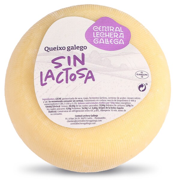 Queso Madurado sin Lactosa Central Lechera Gallega 600 Gr.