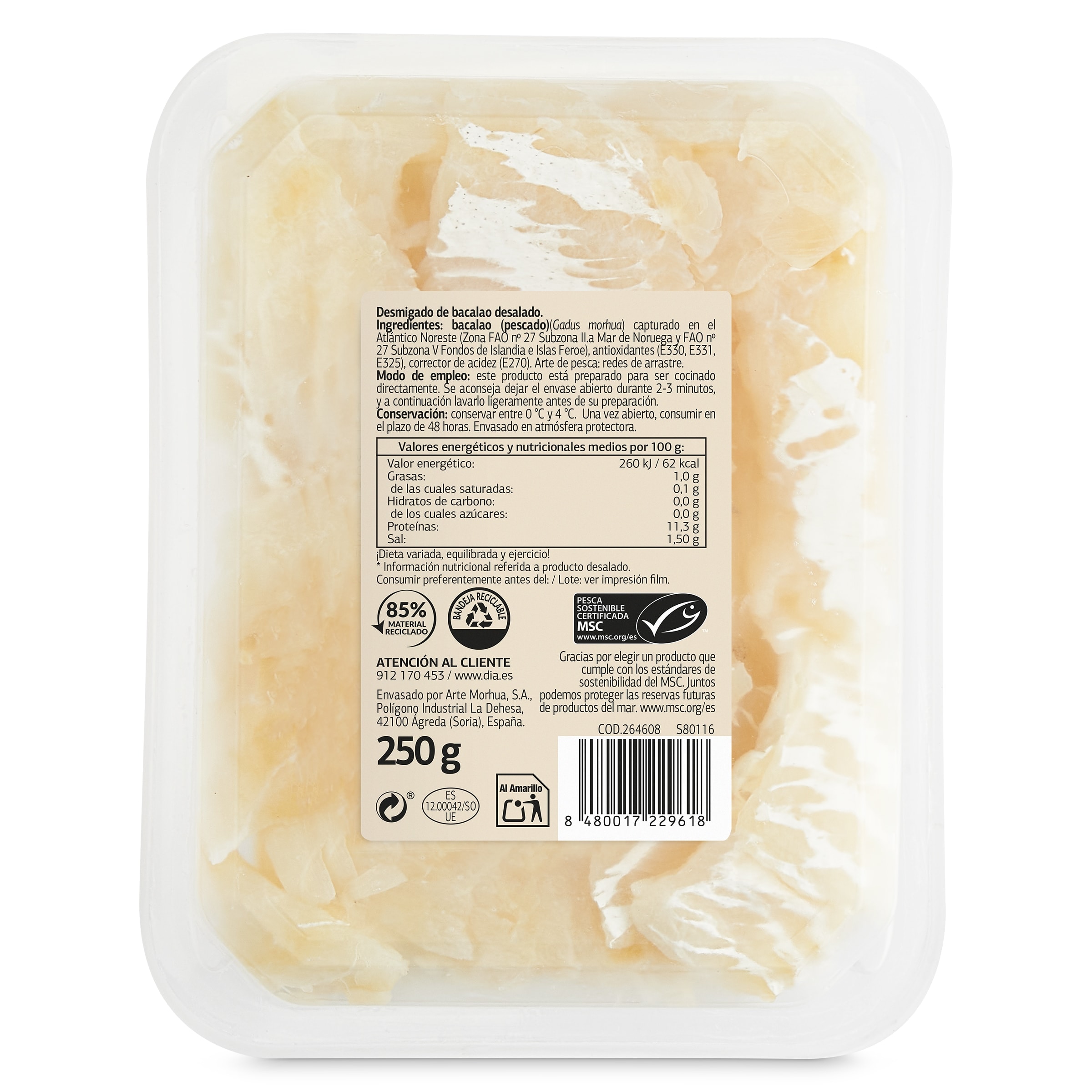 Bacalao desmigado desalado MSC Selección de Dia 250 g