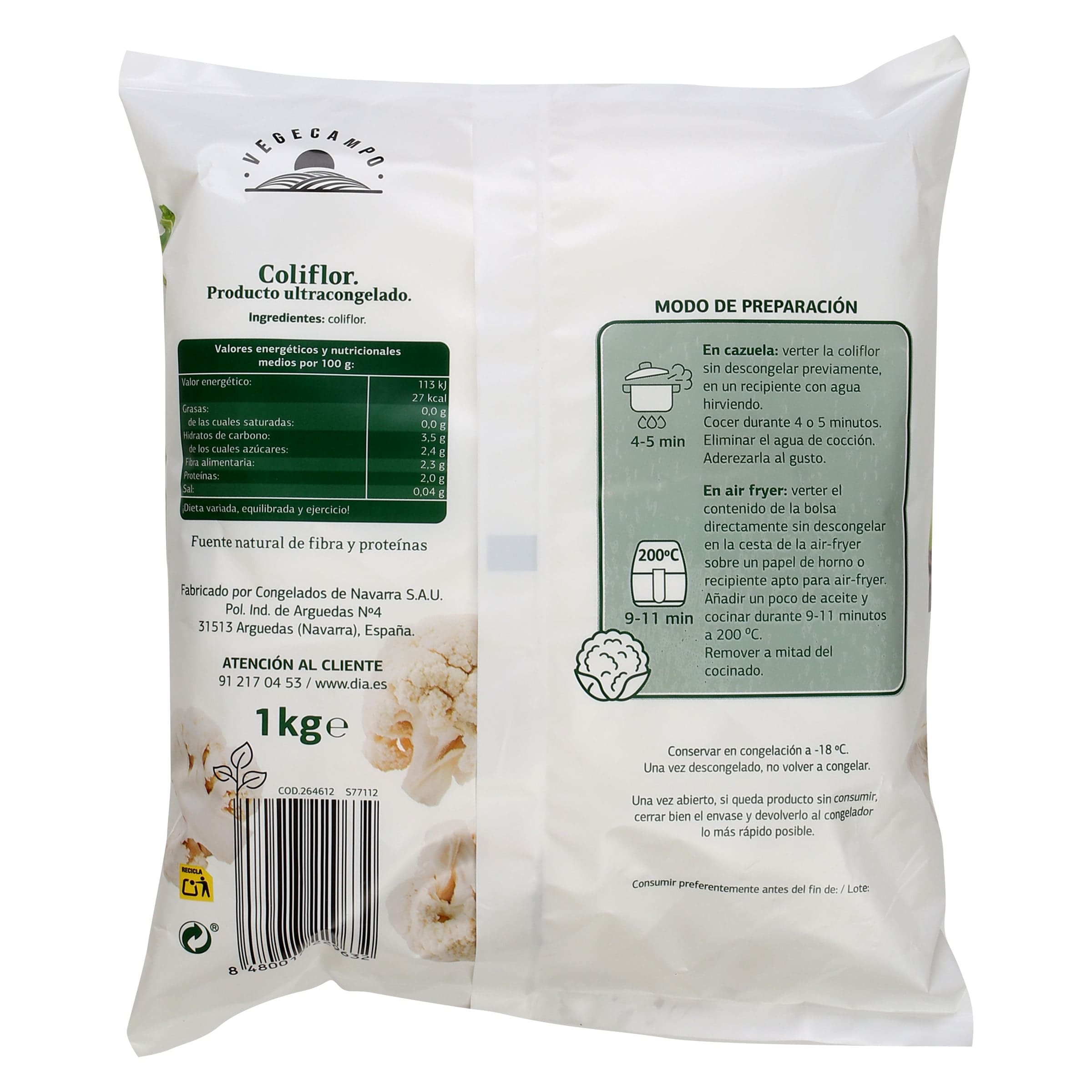 Coliflor Dia Vegecampo 1 Kg